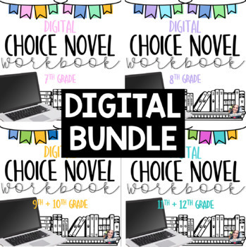 Preview of *DIGITAL* 7-12 Choice Novel Workbooks BUNDLE!