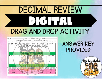 Preview of *DIGITAL* Decimals Review Drag & Drop Activity