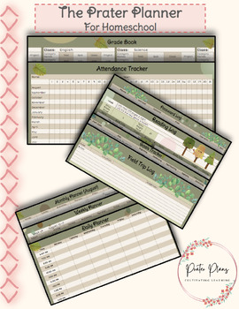 Preview of *DIGITAL* Homeschool Planner/Tracker/Gradebook | Google Sheets | Nature Theme |
