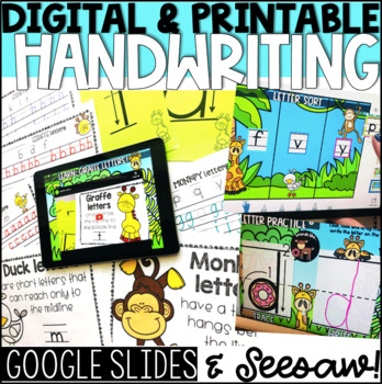 Preview of  DIGITAL & Printable Handwriting BUNDLE! Google Slides & Seesaw