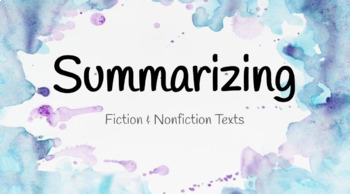 Preview of *DIGITAL* Summarizing Fiction & Nonfiction Mini Lesson EDITABLE