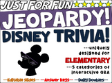 "DISNEY MOVIES" Elementary Jeopardy: handouts, reading & i