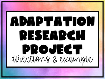Preview of *DISTANCE LEARNING* Adaptation Research Project Directions & Example