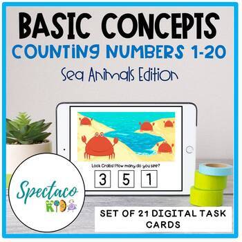 Preview of DISTANCE LEARNING Basic Concepts Counting Numbers 1-20 BOOM Cards™
