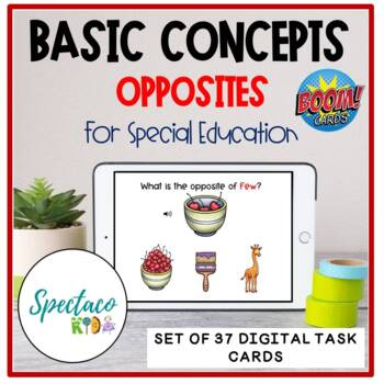 Preview of DISTANCE LEARNING Basic Concepts Opposites for Speech Therapy BOOM Cards™