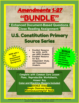 Preview of (DISTANCE LEARNING) -  Constitutional Amendments 1-27 BUNDLE