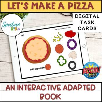Preview of Let's Make A Pizza for kindergarten preschool Speech Therapy Boom Cards