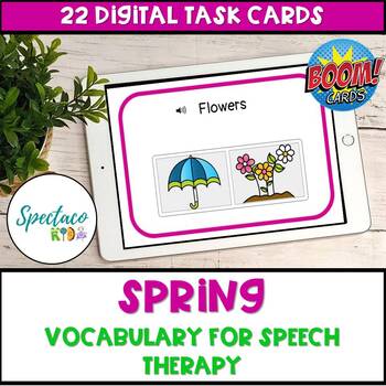 Preview of Spring Vocabulary Activity for Speech Therapy Boom Cards