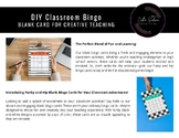 *DIY Classroom Bingo* Blank Card for Creative Teaching