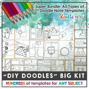 Preview of "DIY DOODLES" Super Kit - Big Bundle of Doodle Note Templates