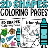 2D Shapes Worksheets Coloring Pages Kinder Math Coloring Sheets