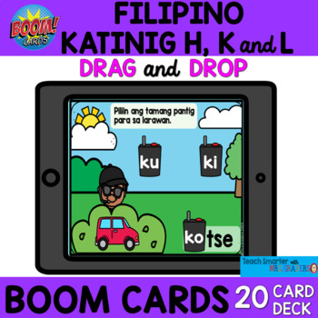 Preview of $$DOLLARDEAL$$ 20 FILIPINO LANGUAGE CONSONANTS H, K and L BOOM Cards™