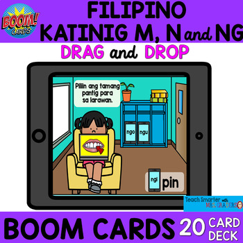 Preview of $$DOLLARDEAL$$ 20 FILIPINO LANGUAGE CONSONANTS M, N and NG BOOM Cards™