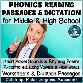 Preview of Decodable Reading Writing & Dictation Passages Phonics Older Dyslexic Students