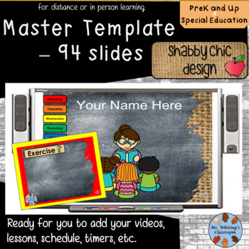 Preview of  Daily BLANK Google Slides Template Shabby Chic Theme 94 SLIDES