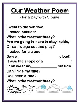 "Daily Weather Poems!" -- Cloud Names and Weather Word Poems for