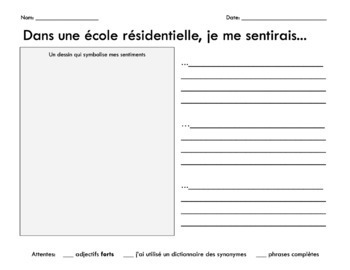 Preview of "Dans une école résidentielle" writing activity - FRENCH