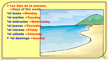 Preview of “Days of the Week” in Spanish.  Power Point Presentation with audio.