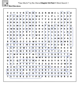 Dear Martin Crossword - WordMint