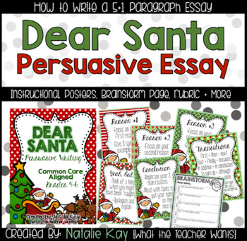 Preview of "Dear Santa" Letter - Persuasive Writing Essay for Christmas