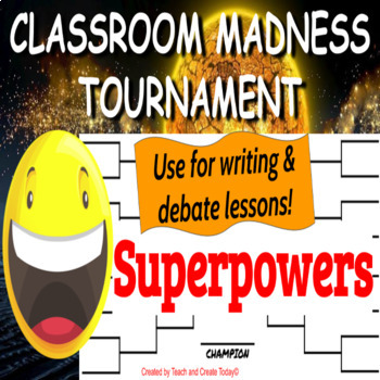 Preview of  Debate Research Writing ELA Activity 3rd 4th 5th 6th grade Topic SUPERPOWERS