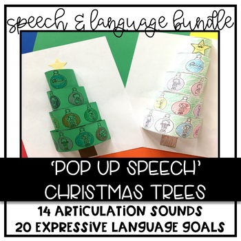 Preview of Pop Up Christmas Trees: Articulation & Language Bundle
