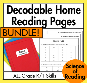 Preview of *Decodable Home Reading BUNDLE (ALL Grade K/1 Decoding Skills)*