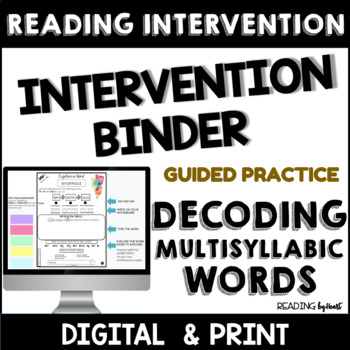 Preview of  Decoding Multisyllabic Words READING INTERVENTION BINDER SCIENCE OF READING 