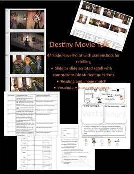 Preview of Destiny: Scripted ELD movie talk with PowerPoint and student activities