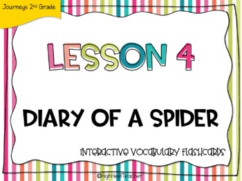 Preview of "Diary of a Spider" Interactive Digital Vocabulary Flashcards | GOOGLE™ SLIDES