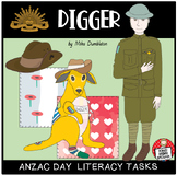 "Digger" by Mike Dumbleton - ANZAC picture book literacy tasks