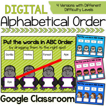 Preview of  Digital ABC Alphabetical Order Google Classroom 