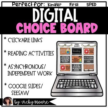 Preview of  Digital Choice Board | Google Drive | Reading | Distant learning