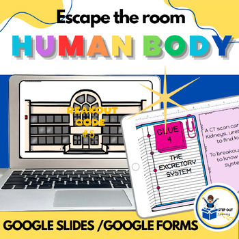 Preview of  Digital Escape the room: Human body organs and systems review - middle school