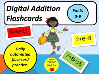 Preview of Digital Flashcards Addition Facts 0-9