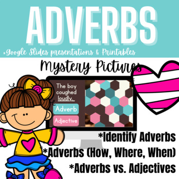 Preview of Digital Google Slides Adverbs Mystery Pictures with Printables
