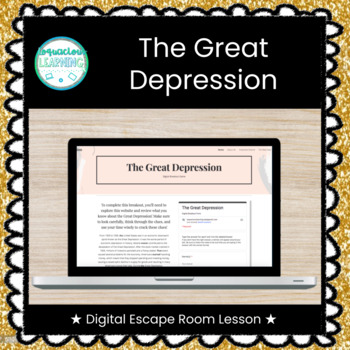 Preview of ★ Digital ★ Great Depression Escape Room / Breakout Game