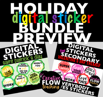 Preview of Digital Stickers Holiday Bundle