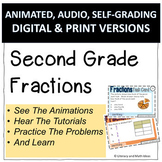 Grade 2 Fractions Task Cards | Animated, Audio, Digital an