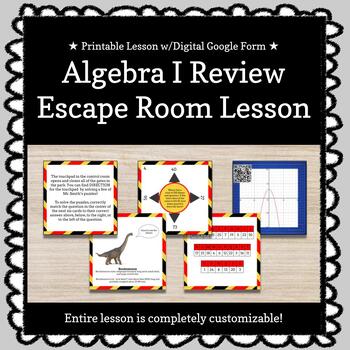 Preview of ★ Digital + Printable ★ Algebra I EOC Review Breakout Game 