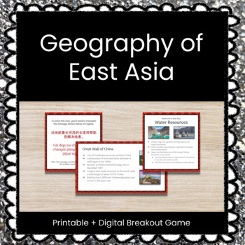 Preview of ★ Digital + Printable ★ East Asia Geography Breakout Game