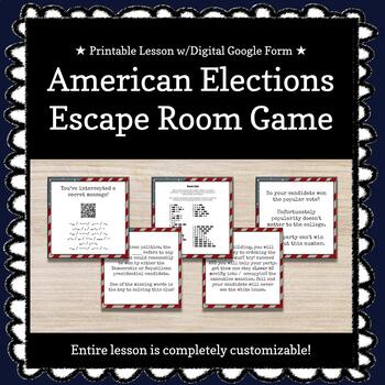 Preview of ★ Digital + Printable ★ Election Themed Customizable Breakout Game