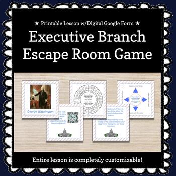 Preview of ★ Digital + Printable ★ Executive Branch Customizable Breakout Game