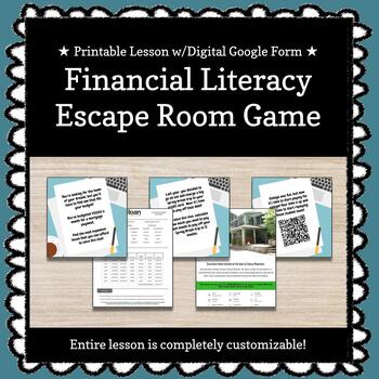 Preview of ★ Digital + Printable ★ Financial Literacy Escape Room / Breakout Game