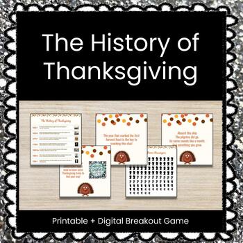 Preview of ★ Digital + Printable ★ Thanksgiving Themed Breakout Lesson