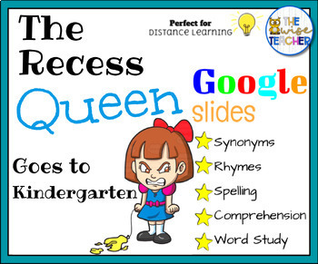 Preview of {Digital Resources } The Recess Queen goes to Kindergarten Reading Comprehension