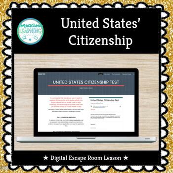 Preview of ★ Digital ★ US Citizenship Test Escape Room / Breakout Game
