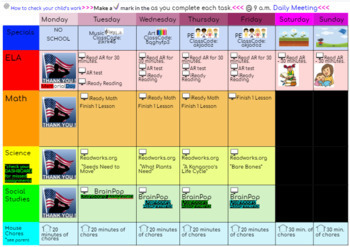 Preview of *Digital Weekly Planner Google Doc Virtual Hybrid & Traditional Classrooms