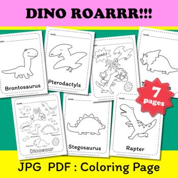 Preview of Dinosaur Coloring Pages | PDF Printable Worksheet for Kids