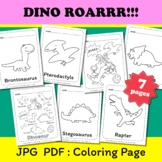 Dinosaur Coloring Pages | PDF Printable Worksheet for Kids
